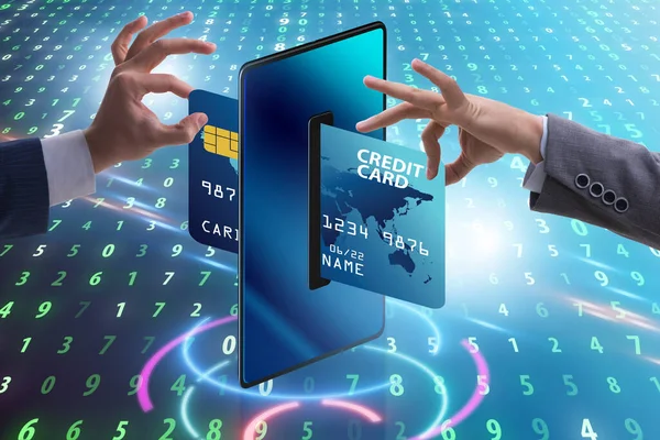 Conceito de transferências de carteira móvel - renderização 3d — Fotografia de Stock