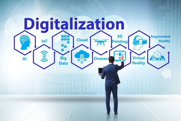 Concepto de tecnología de transformación y digitalización digital — Foto de Stock