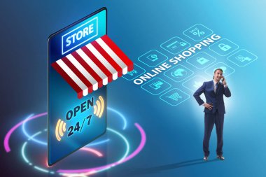 Akıllı telefonlu online alışveriş kavramı