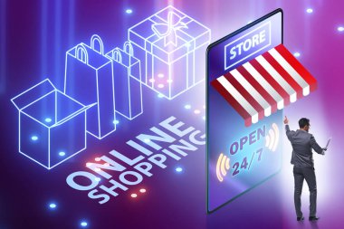 Akıllı telefonlu online alışveriş kavramı