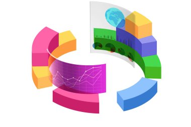 Ticaret ortamında çeşitli görselleştirme - 3D biçimlendirme
