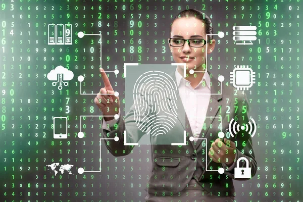 Concepto de acceso a la seguridad biométrica con huella digital — Foto de Stock