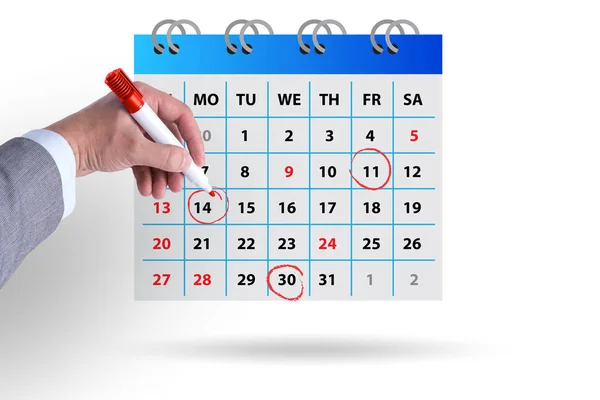 Concepto de calendario de negocios con empresario — Foto de Stock