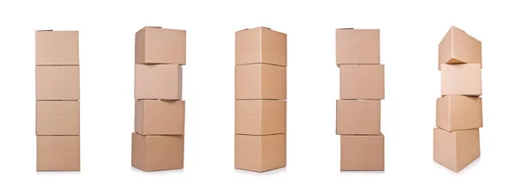 Cajas de cartón aisladas en el fondo blanco — Foto de Stock