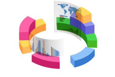 Ticaret ortamında çeşitli görselleştirme - 3D biçimlendirme