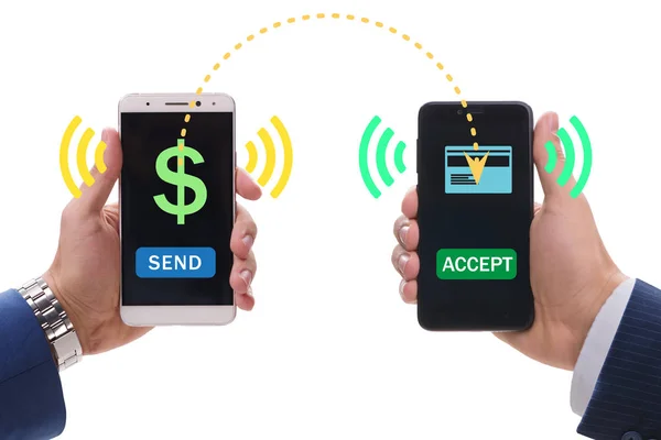 Concept of mobile wallet transfers - 3d rendering — Stock Photo, Image