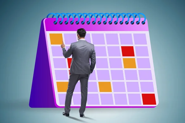 Concepto de calendario de negocios con empresario — Foto de Stock