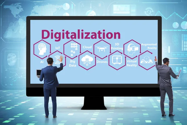 Concepto de tecnología de transformación y digitalización digital — Foto de Stock