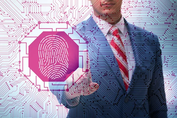 Biometrics security access concept with fingerprint — 图库照片