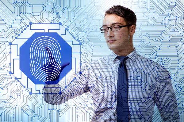 Biometrics security access concept with fingerprint — 图库照片