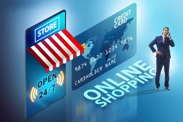 Akıllı telefonlu online alışveriş kavramı