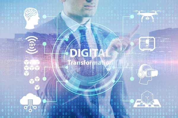 Concepto de tecnología de transformación y digitalización digital — Foto de Stock