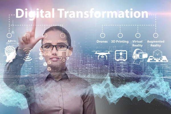 Concepto de tecnología de transformación y digitalización digital — Foto de Stock