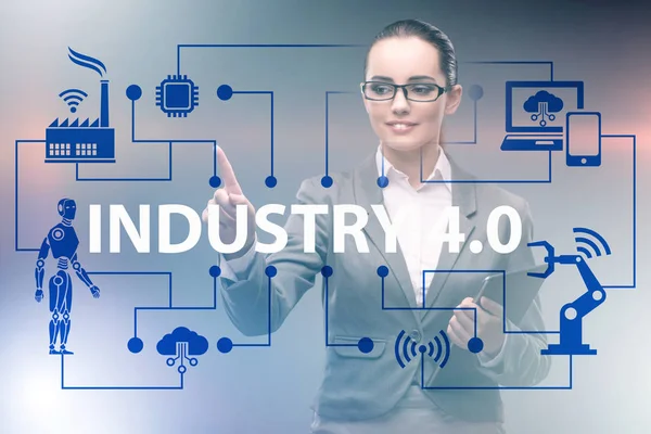 Industria moderna 4.0 concepto de automatización técnica — Foto de Stock