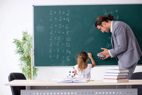 Insegnante con giovane ragazza in classe — Foto Stock