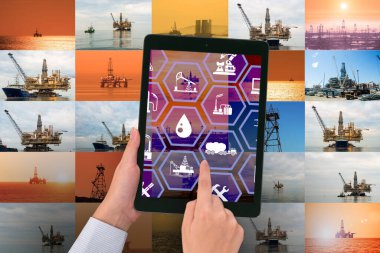 Petrol endüstrisinde petrol işçisi konsepti