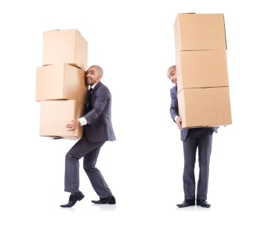 işadamı üzerinde beyaz izole kutusu