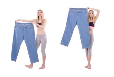 Büyük beden kot pantolon ile diyet kavramı