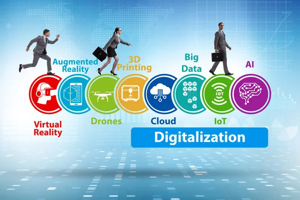 Concepto de tecnología de transformación y digitalización digital — Foto de Stock