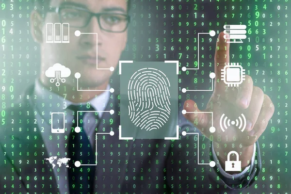 Biometrie Sicherheitszugangskonzept mit Fingerabdruck — Stockfoto