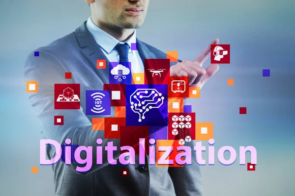 Concepto de tecnología de transformación y digitalización digital — Foto de Stock