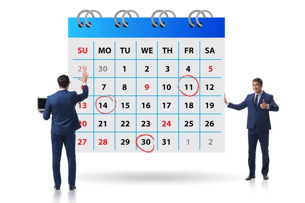 Concepto de calendario de negocios con empresario —  Fotos de Stock