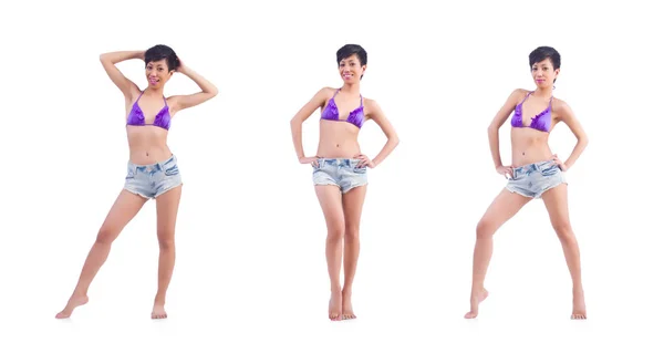 Donna corpo in bikini isolato — Foto Stock