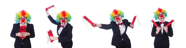 Geschäftsmann Clown isoliert auf Weiß — Stockfoto