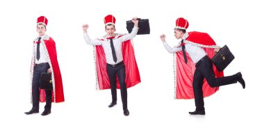 Kral işadamı beyazla izole edilmiş