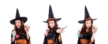 Beyaz arkaplanda izole cadı