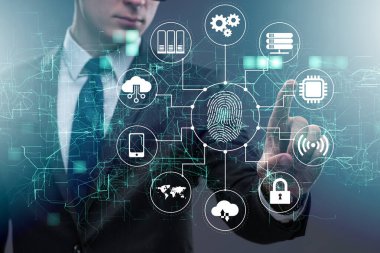 Parmak izli biyometrik güvenlik erişim kavramı