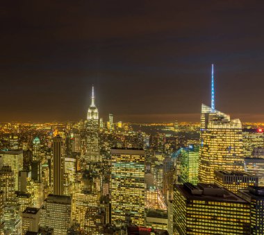 Günbatımında New York Manhattan manzarası