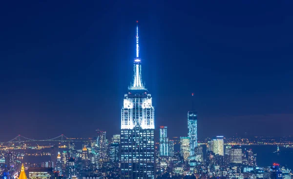 Vista de Nova York Manhattan durante o pôr do sol — Fotografia de Stock