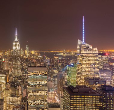 Günbatımında New York Manhattan manzarası
