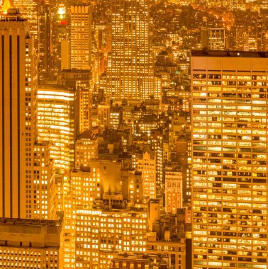 Günbatımında New York Manhattan manzarası
