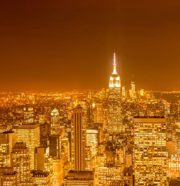 Günbatımında New York Manhattan manzarası