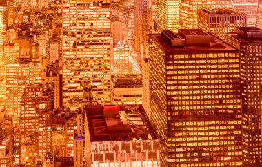 Günbatımında New York Manhattan manzarası