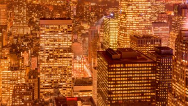 Günbatımında New York Manhattan manzarası