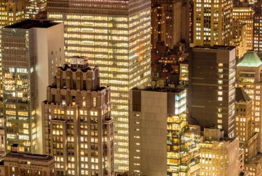 Günbatımında New York Manhattan manzarası