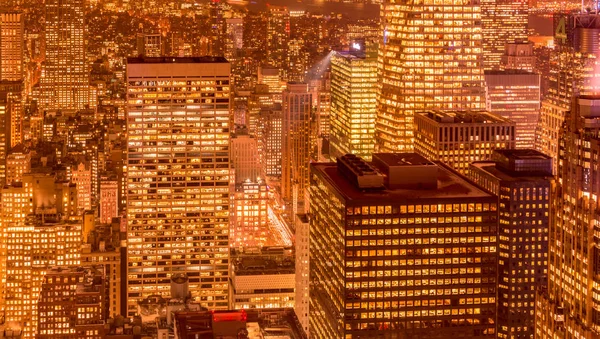 Vista de Nova York Manhattan durante o pôr do sol — Fotografia de Stock