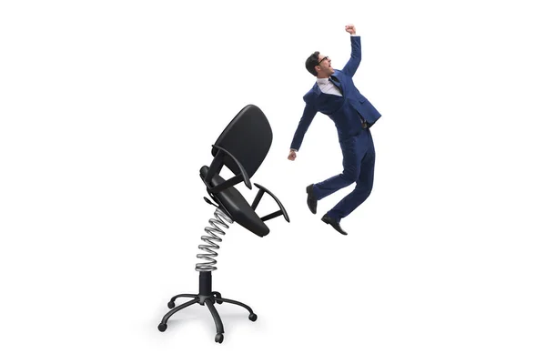 Concepto de promoción con empresario expulsado de la silla —  Fotos de Stock