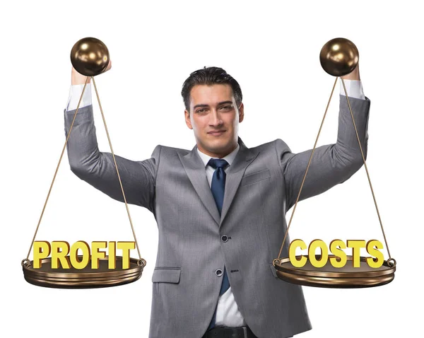 Üzletember-profit haszon egyensúly fogalma — Stock Fotó