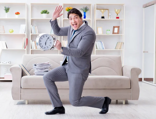 Businessman happy meeting his deadlines