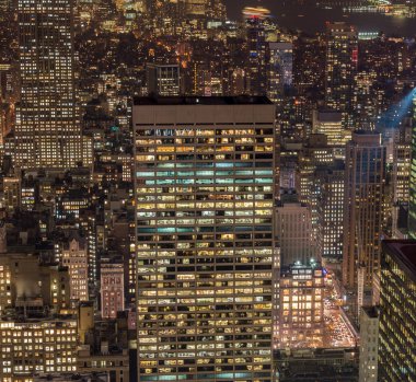 Günbatımında New York Manhattan manzarası