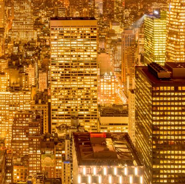 Günbatımında New York Manhattan manzarası