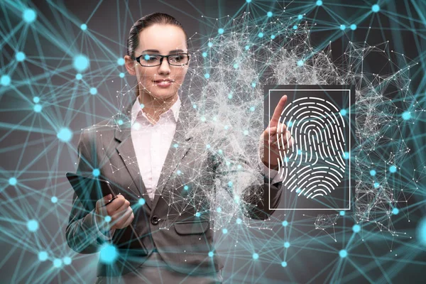 Biometrics security access concept with fingerprint — 图库照片