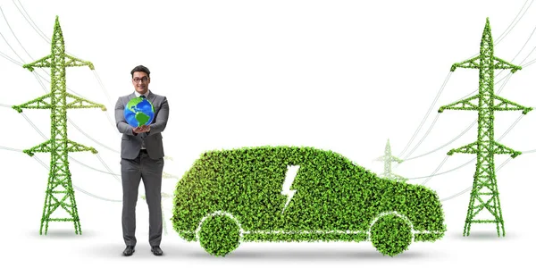 Electric car and green energy concept — Stock Photo, Image