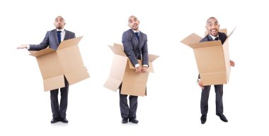 işadamı üzerinde beyaz izole kutusu