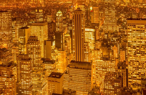 Vue de New York Manhattan pendant les heures de coucher du soleil — Photo