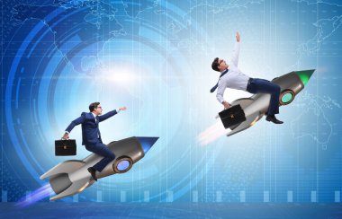 İş adamları takip ile küresel rekabet kavramı